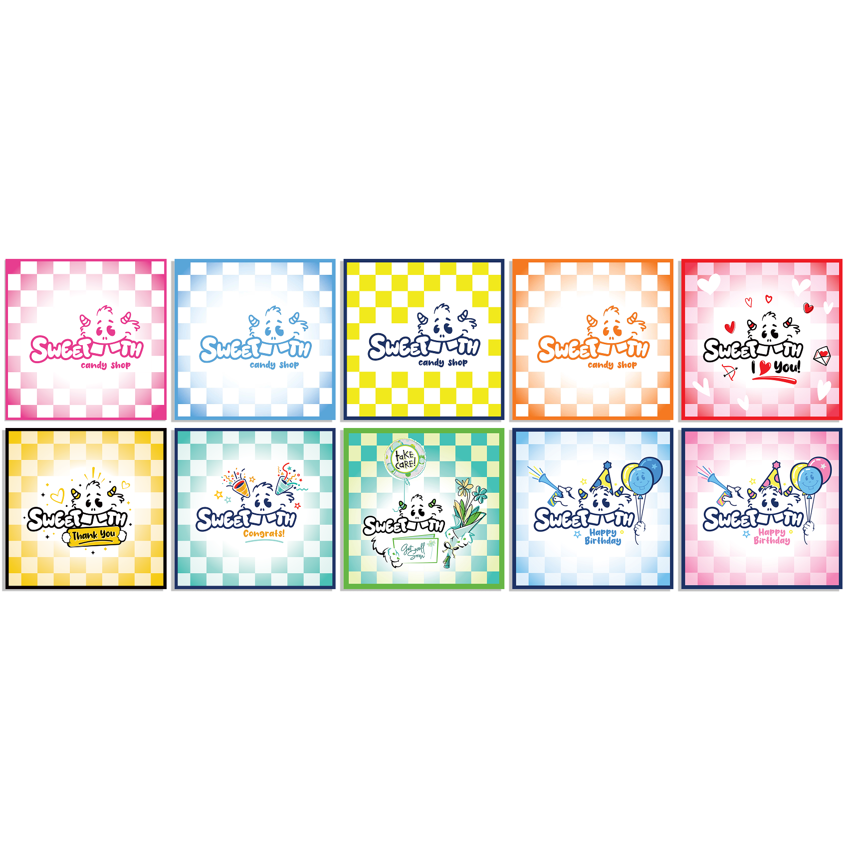 Stickers that are available to be added to your candy box